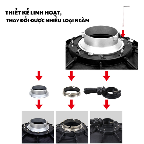 Softbox bát giác Triopo K2 thao tác nhanh (55/65/90 cm)