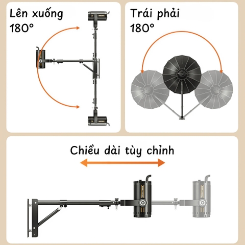 Tay treo đèn gắn tường bằng thép chịu tải 5-10kg (Loại tốt)