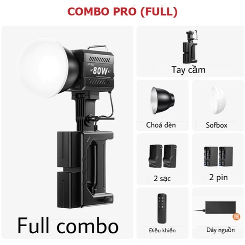 Đèn cầm tay quay phim ZU80 80W