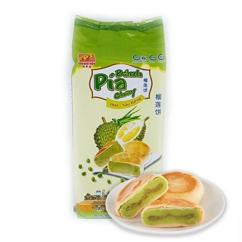Gâteau Pia Baitoey Mungo Durian 400g / Bánh Pía Chay Sầu Riêng Nhân Lá Dứa 400g