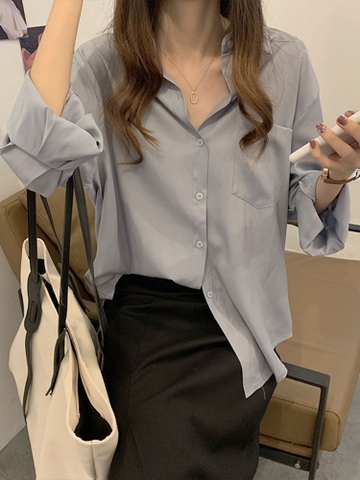 Áo sơ mi dài tay dáng rộng thời trang Hàn Quốc