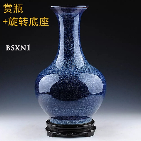 Bình sứ xanh navy Cảnh Đức Trấn BSXN