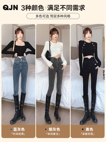 Quần jean nữ cạp cao QJN