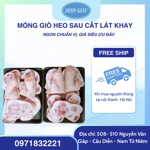🐷 Móng giò Heo sau cắt lát khay 1kg