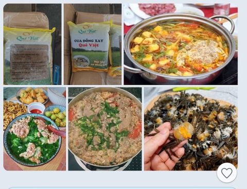 Cua đồng xay Quê Việt 1kg/ túi (kèm gạch)