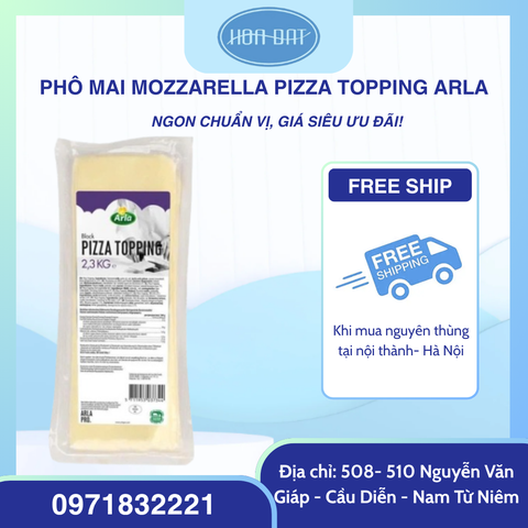 PHÔ MAI MOZZARELLA PIZZA TOPPING ARLA KHỐI 2,3KG