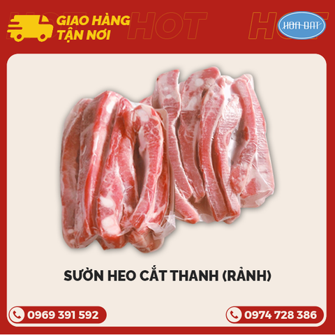 Sườn heo cắt thanh (rảnh) hút chân không 1kg