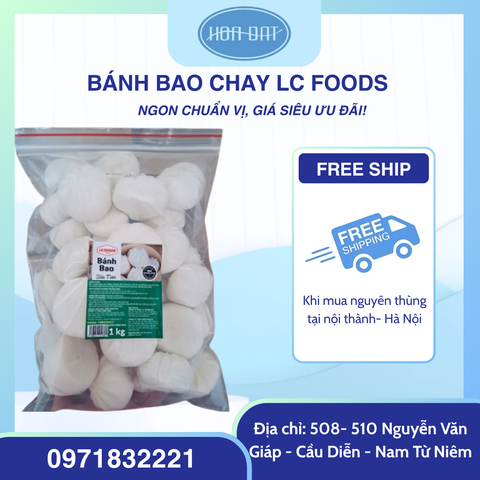 Bánh bao chay LC Foods  1kg/ túi( 40cái)