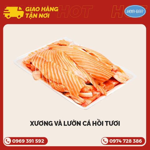 Xương và lườn cá hồi tươi