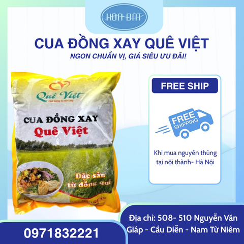 Cua đồng xay Quê Việt 1kg/ túi (kèm gạch)