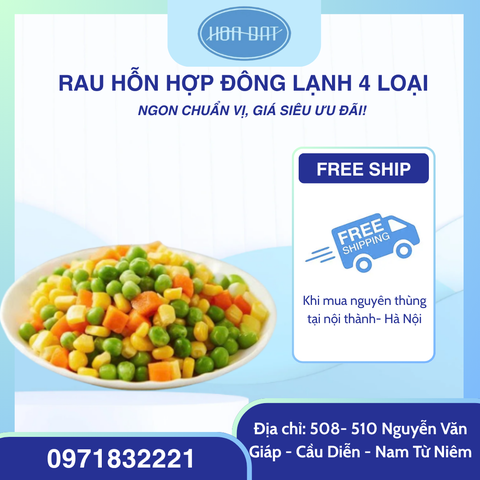Rau Hỗn Hợp Đông Lạnh 4 loại - Túi 1 kg