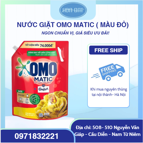 Nước giặt OMO Matic cửa trên túi 3.6kg ( màu đỏ)