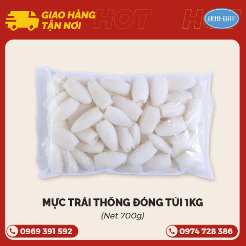 Mực trái thông - Net 700g đóng túi 1kg