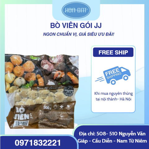Bò viên JJ gói 500G 160 viên