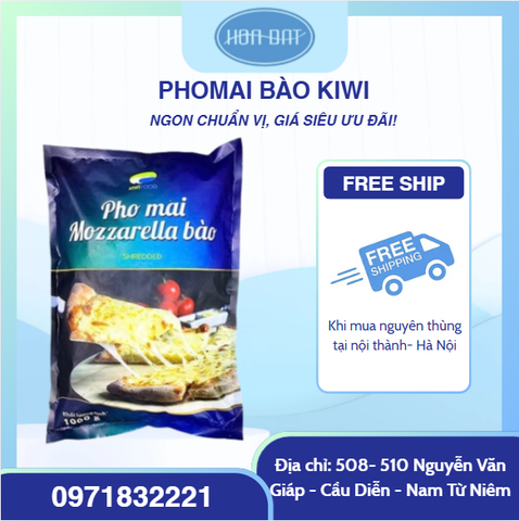 Phô mai bào Kiwi  túi 500gr