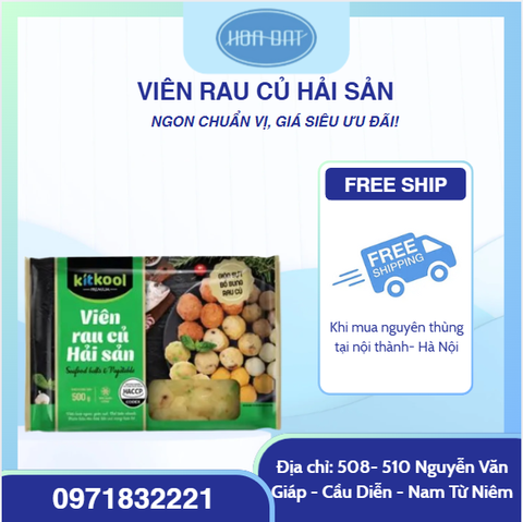Viên rau củ Hải sản Kitkoll JJ LC Foods gói 500g 160v