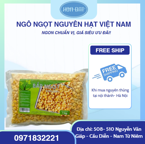 Ngô ngọt nguyên hạt Việt Nam gói 1kg