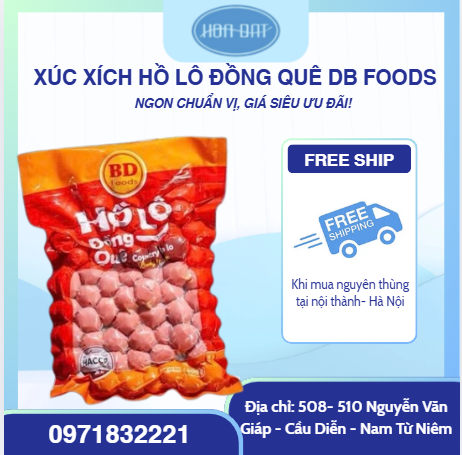 Xúc xích Hồ Lô Đồng Quê DB Foods gói 500g ( thùng 20kg )