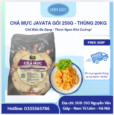 CHẢ MỰC JAVATA GÓI 250GR - THÙNG 20KG