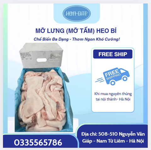 MỠ LƯNG (MỠ TẤM) HEO BỈ (thùng ~20kg)