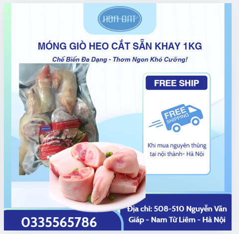 Móng giò Heo sau cắt lát khay 1kg