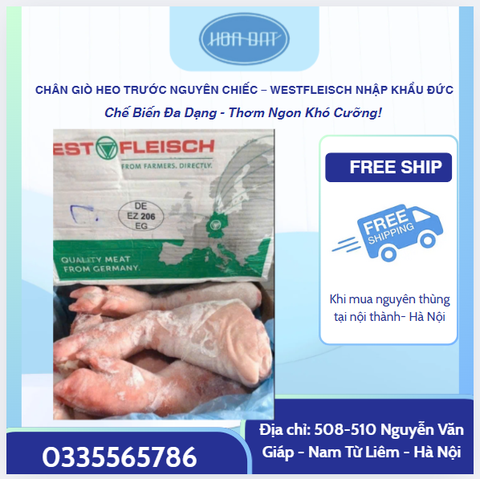 CHÂN GIÒ HEO TRƯỚC NGUYÊN CHIẾC WESTFLEISCH – NHẬP KHẨU ĐỨC