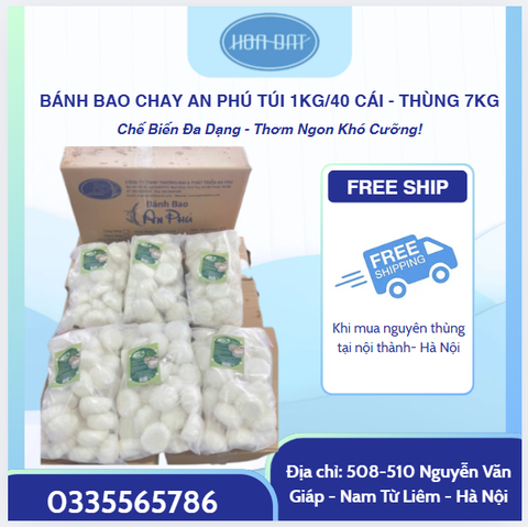 BÁNH BAO CHAY AN PHÚ TÚI 1KG - THÙNG 7KG