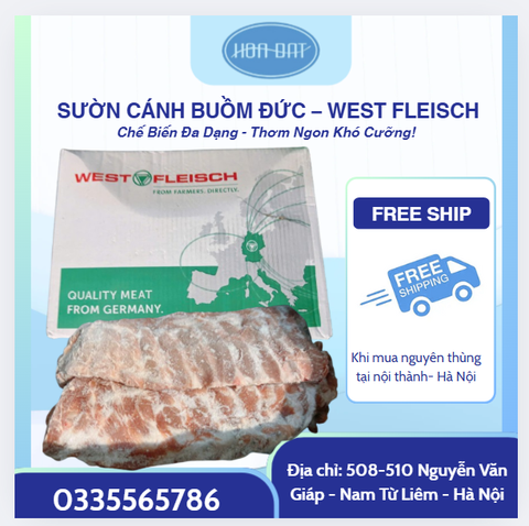 SƯỜN CÁNH BUỒM ĐỨC – WEST FLEISCH - THÙNG 10KG