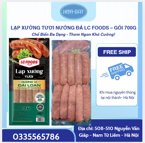Lạp Xưởng Tươi Nướng Đá LC Foods – Gói 700g
