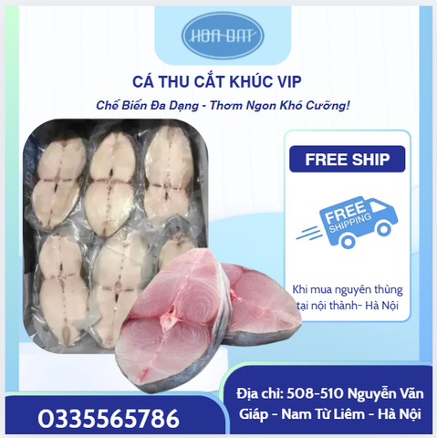 Cá Thu Phấn cắt khúc hàng Vip1 đóng túi rời