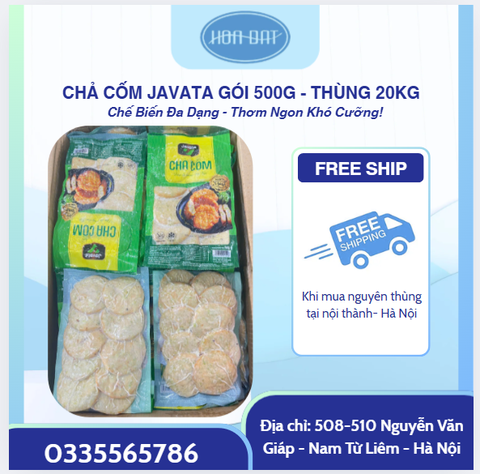 CHẢ CỐM JAVATA GÓI 500G - THÙNG 20KG