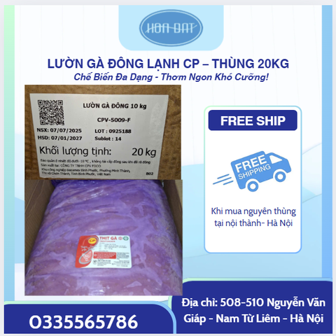 LƯỜN GÀ ĐÔNG LẠNH CP – THÙNG 20KG