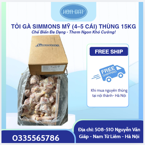 TỎI GÀ (ĐÙI GÀ) SIMMONS MỸ – SIZE 4–5 CÁI | THÙNG 15KG