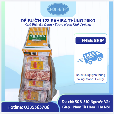 DẺ SƯỜN 123 SAHIBA THÙNG 20KG