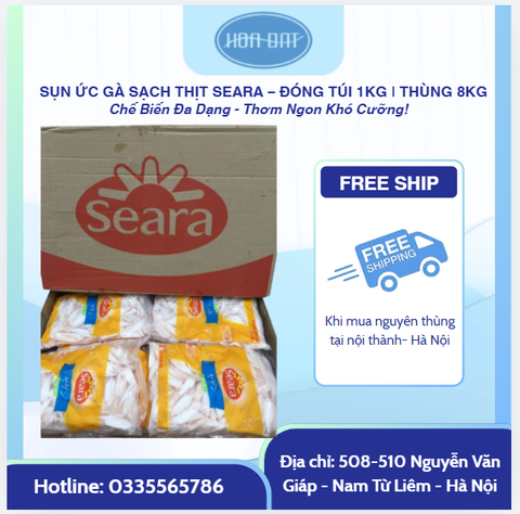 SỤN ỨC GÀ SẠCH THỊT SEARA – ĐÓNG TÚI 1KG | THÙNG 8KG