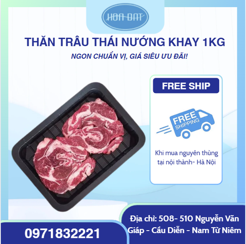 Thăn trâu thái nướng khay 1kg ( thùng 10 khay)