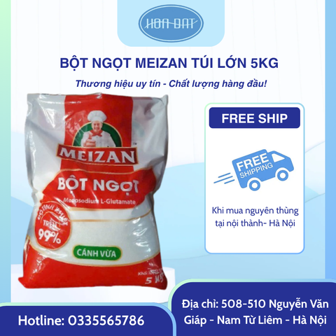 BỘT NGỌT (Mì Chính) MEIZAN CÁNH VỪA ĐỘ TINH KHIẾT 99% 5kg *3 bịch (Thùng 15kg)