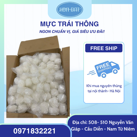 Mực trái thông ( mực tỉa hoa) - Net 700g đóng túi 1kg