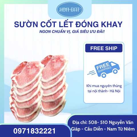 Sườn cốt lết cắt lát đóng khay 1kg