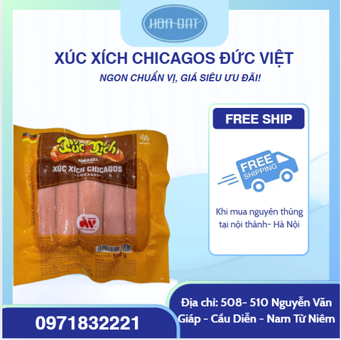 Xúc xích Chicagos Đức Việt 500gr ( 10 cái)