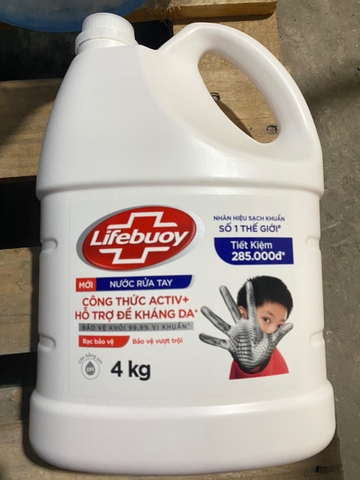 Nước Rửa Tay Lifebuoy Bảo Vệ Vượt Trội  4kg/ chai- 3 chai/ thùng