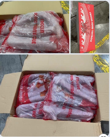 Râu tuộc TQ thùng đỏ net 650gr (3-5 râu/kg) thùng 10kg