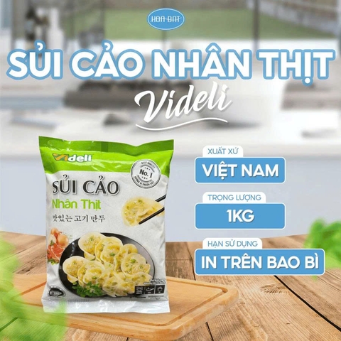 Sủi cảo Videli nhân thịt 1kg