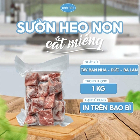 Sườn heo cắt miếng 5cm khay 1kg