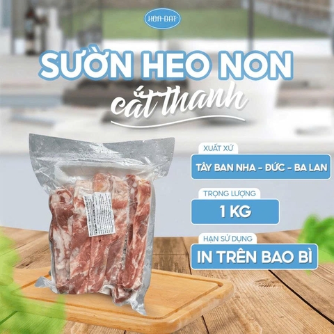 Sườn Non (Sườn Bẹ) Heo – Cắt Thanh – Hút Chân Không – Túi 1kg