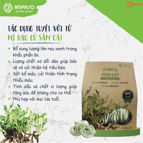 Mì Rau Củ Sâm Cát Organic Anpaso 120g