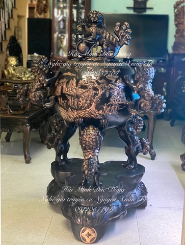Đỉnh bóng Sư tử hí cầu 1m3