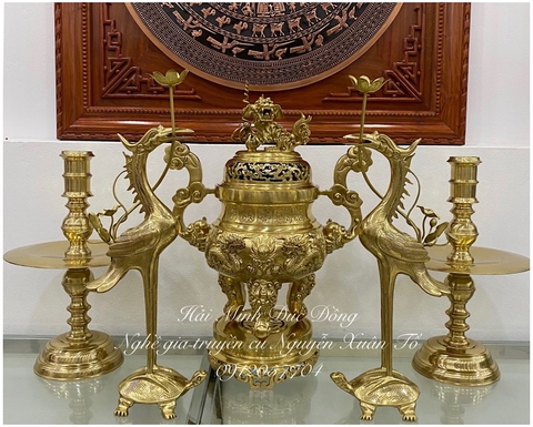 Đỉnh rồng ngũ sự 60 đồng vàng đúc thủ công