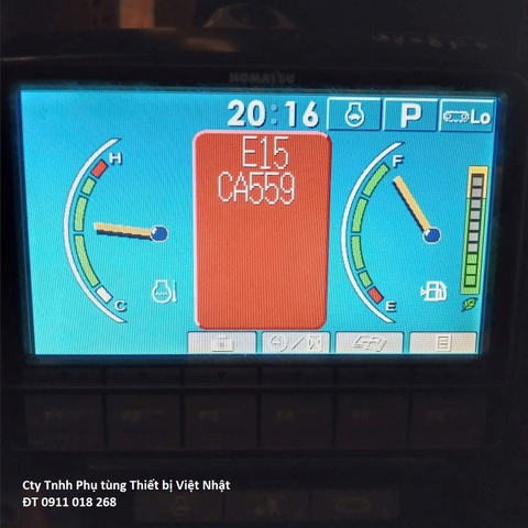 Mã lỗi E15 CA559 - E11 CA2249 trên Komatsu PC200-8 PC350-8 PC450-8 và Cách Sửa Chữa