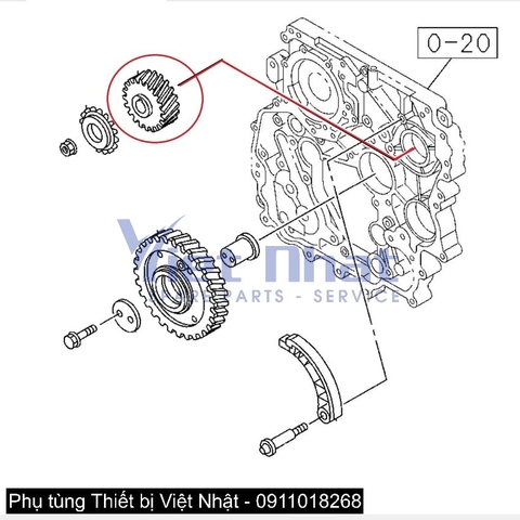 Bánh răng cam động cơ 4JJ1 Hitachi ZX120-3 chính hãng Isuzu